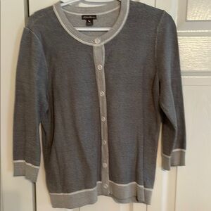 Chico's Gray and Blue Cardigan with 3/4 Sleeves